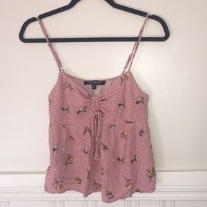 Pink flowy tank top